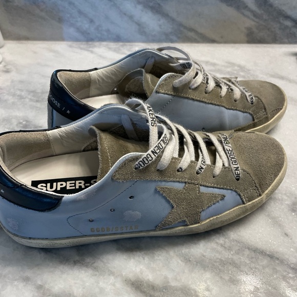 Golden Goose Shoes - *Authentic* Golden Goose Super Star, Gray and Light Blue, size 37